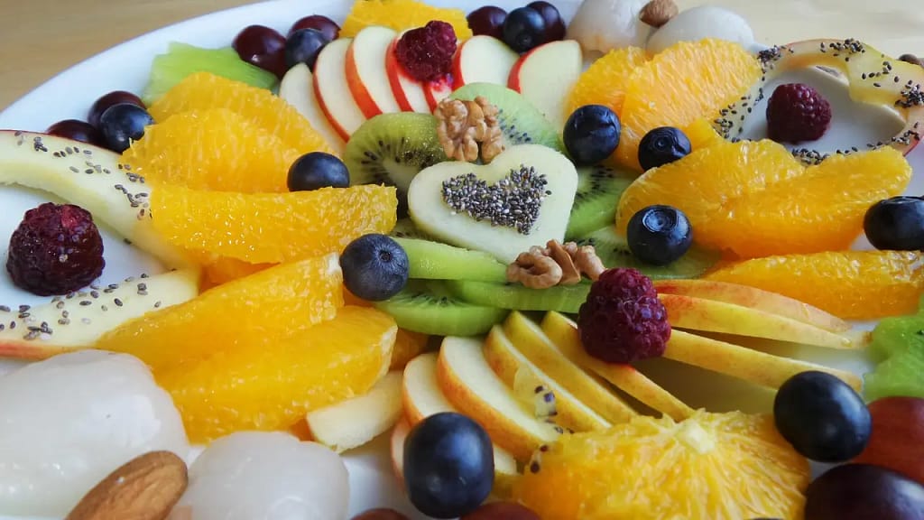 Balanced Diet - Plate of mixed fruits