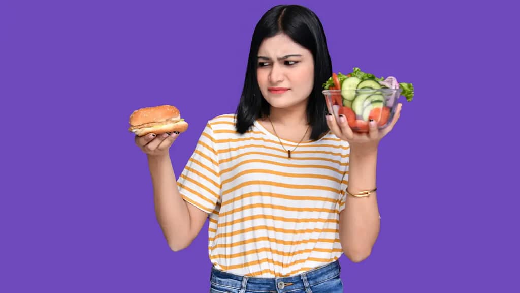 food cravings - Choice of healthy food vs unhealthy food