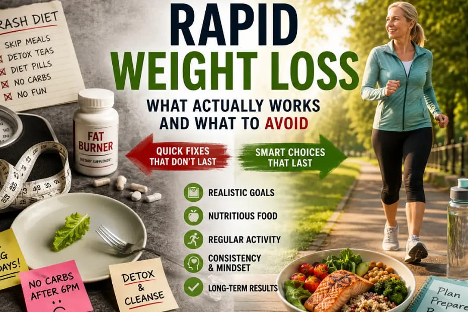 Rapid weight loss: crash diets versus sustainable weight loss